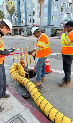 Bert's Mega Plumbing service truck rolling across the San Fernando Valley